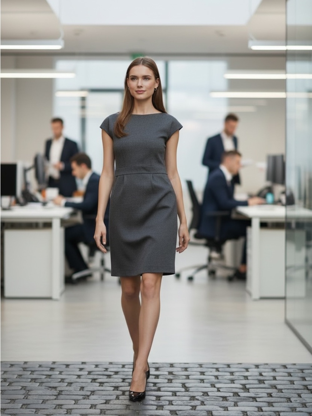 Quince Ultra-Stretch Ponte Cap Sleeves Dress Sz S